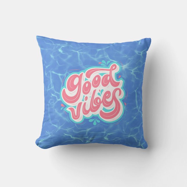 Coussin Plage/piscine Good Vibes (Recto)