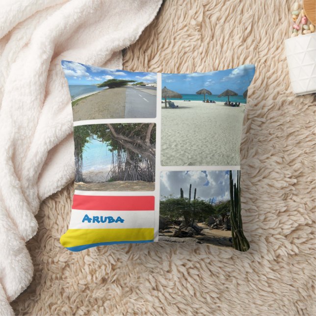 Coussin Plage pittoresque et désert Aruba (Couverture)