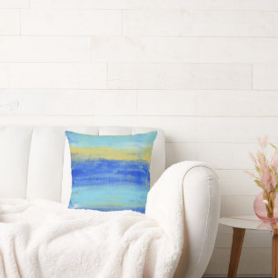 Coussin Plage relaxante Aqua Turquoise Nautical 