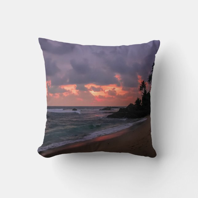 Coussin Plage romantique à Dusk (Recto)