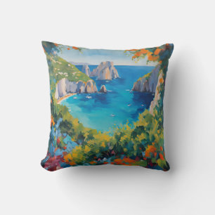 Coussin Plage Scène Europe Art côtier coloré