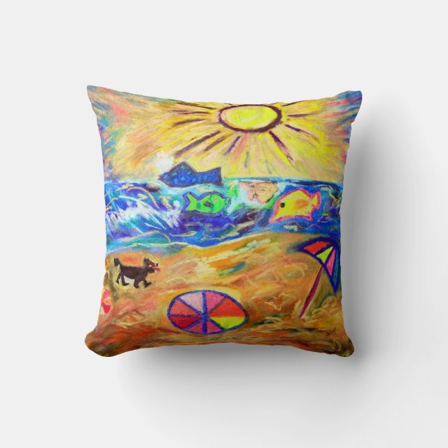 COUSSIN PLAGE THÈME DESIGNER JETER PILLOWS - CADEAU DE VAC (Recto)