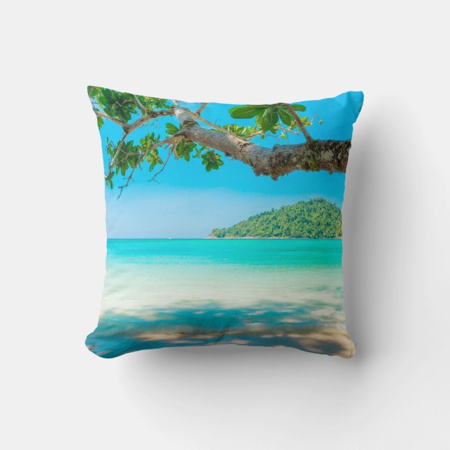 Coussin Plage tropicale (Recto)