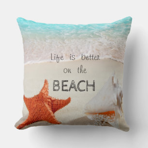 Coussin Plage tropicale adorable, Coquillages