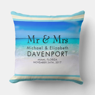 Coussin Plage tropicale avec Mariage de mer turquoise