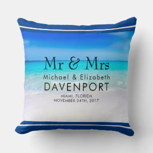 Coussin Plage tropicale avec Mariage de mer turquoise