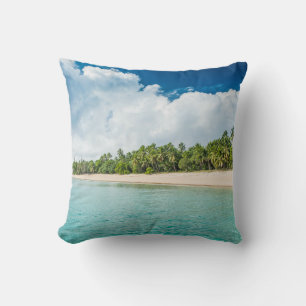 Coussin Plage tropicale bordée de palmiers