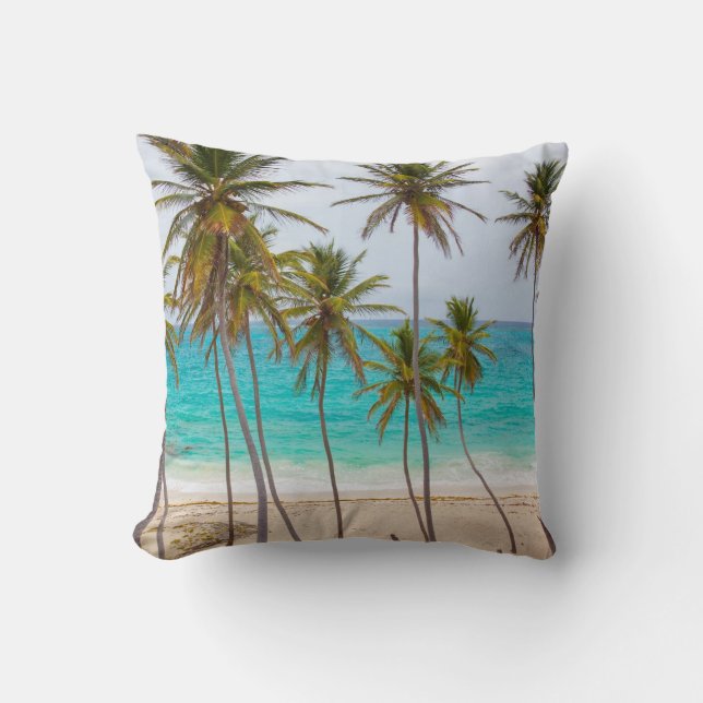 Coussin Plage tropicale colorée (Recto)