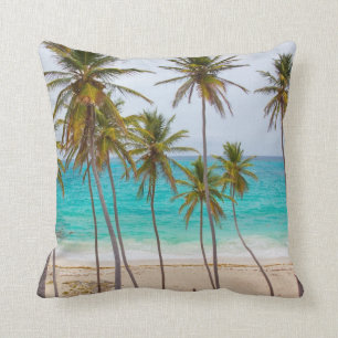 Coussin Plage tropicale colorée