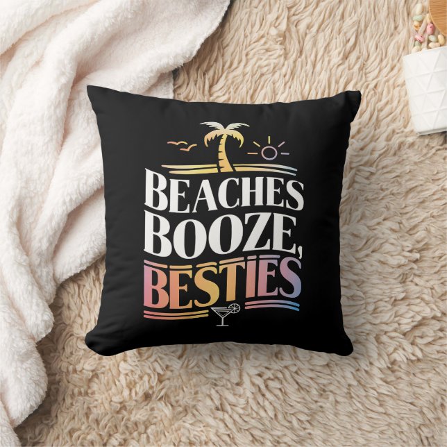 Coussin Plages Booze & Besties Coconut Tree été (Couverture)