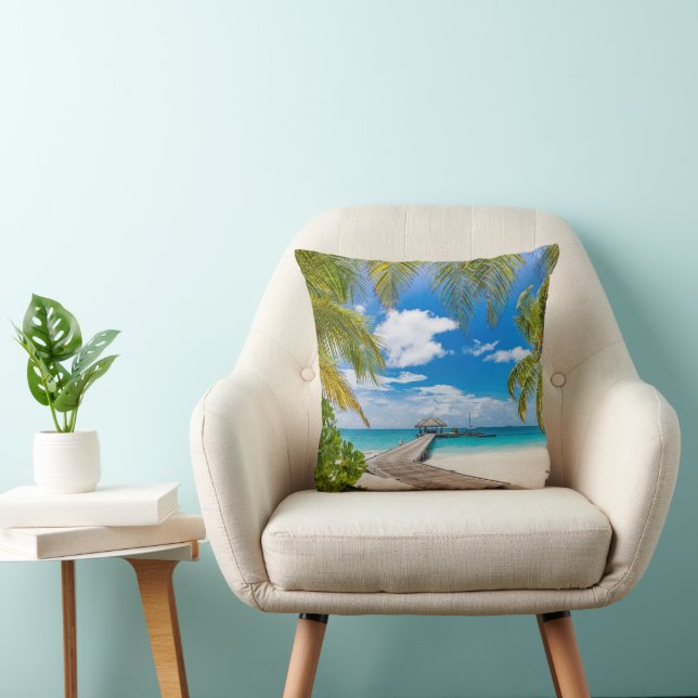 Coussin Plages tropicales | Jetty en bois des Maldives (Chaise)