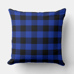 Coussin Plai classique de buffle bleu et noir