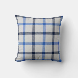 Coussin Plaid bleu clair écossais à damiers villa de campa