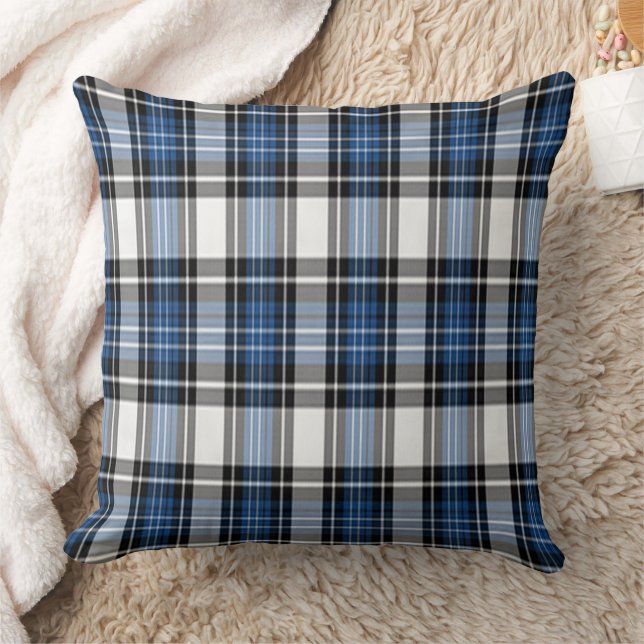 Coussin Plaid Bleu Et Noir (Couverture)
