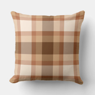 Coussin Plaid, Brown, beige, cuivre et tean du milieu du s