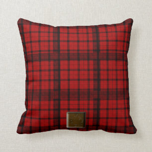 Coussin Plaid de Buffalo avec l'Américain MoJo de bouton