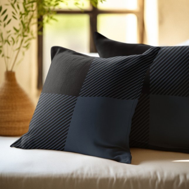 Coussin Plaid de buffle noir et gris (Créateur téléchargé)