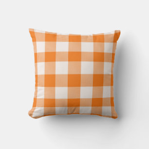 Coussin Plaid de buffle orange