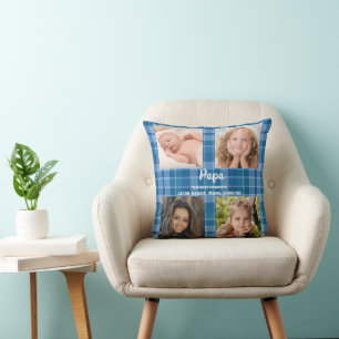 Coussin Plaid de famille souvenir photo