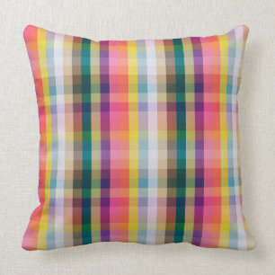 Coussin Plaid écossais abstrait