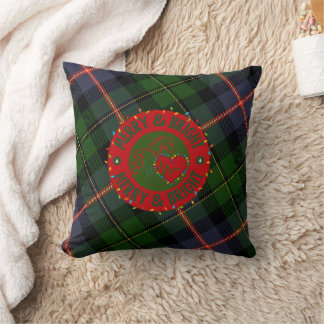 Coussin Plaid Fleece Throw Pillow Merry & Bright