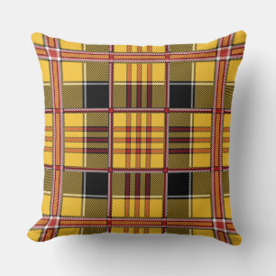 coussin plaid jaune
