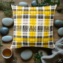 Plaid jaune et noir | Personnalisé Rustique Maison