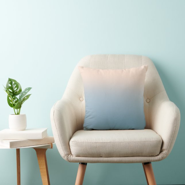 Coussin Plaid jeté ombre bleue dégradé (Chaise)