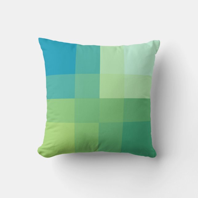 Coussin Plaid méga de la moitié du siècle - vert de jade (Recto)
