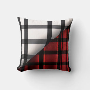 Coussin Plaid Moderne Abstraite Rouge Noir Plaid Collectio