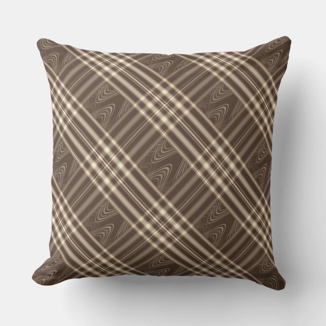 Coussin Plaid n Fils Brown n Crème Jeu d'oreillers mcful (Recto)