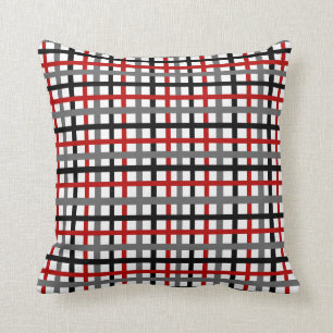 Coussin Plaid noir et rouge