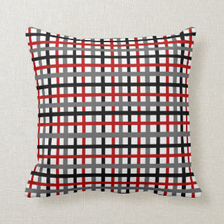 Coussin Plaid noir et rouge
