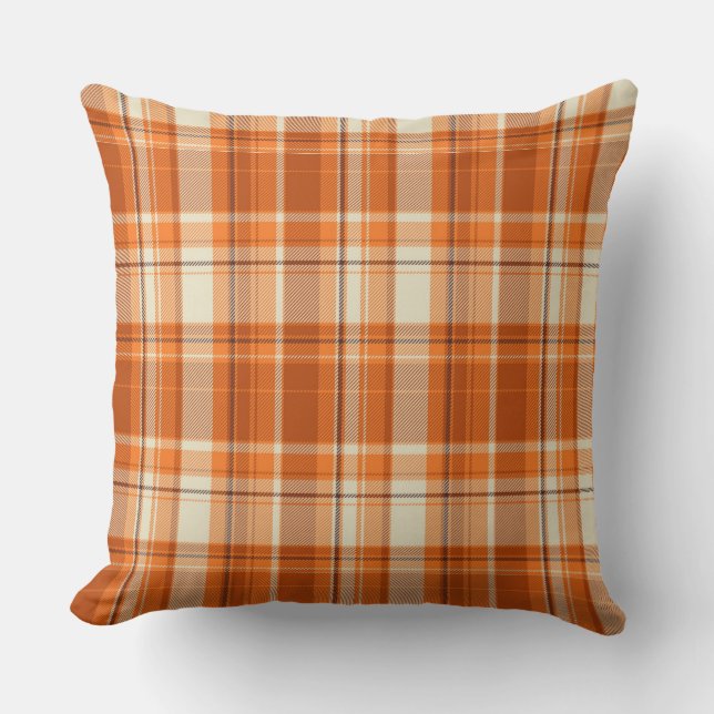 Coussin Plaid orange (Recto)