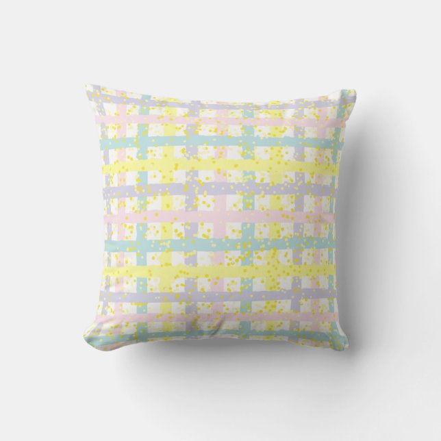 Coussin Plaid Pastel Aquarelle (Recto)