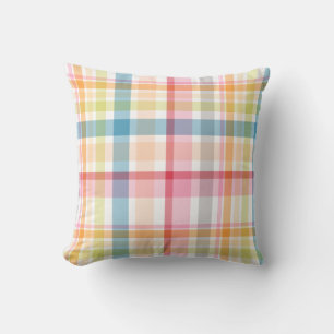 Coussin Plaid pastel brillant multicolore tartan de clan