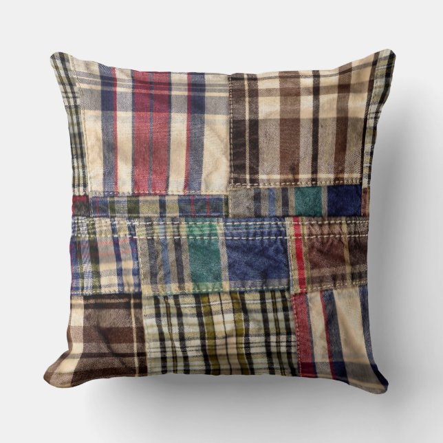 Coussin Plaid Patchwork (Recto)