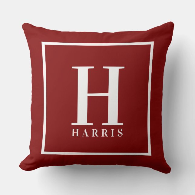 Coussin Plaid personnalisé de Noël de ferme de monogramme (Recto)