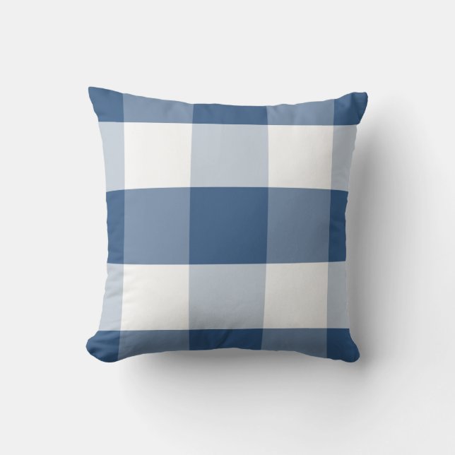 Coussin Plaid réversible bleu et blanc d'iris mol de (Recto)