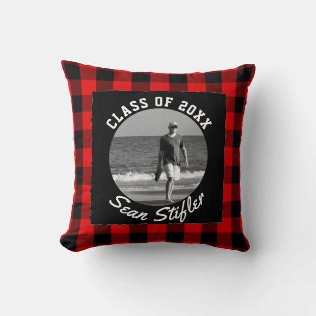 Coussin Plaid rustique de Buffalo du souvenir | (Recto)