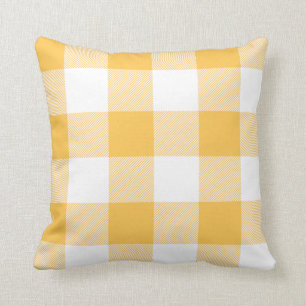 Coussin Plaid Rustique Gold et White Buffalo Check