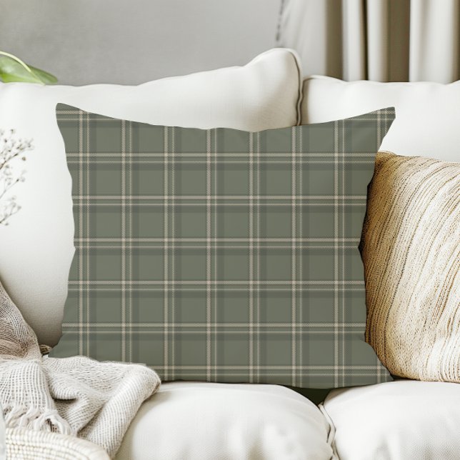 Coussin Plaid Traditionnel de Noël Vert Sauge  (Créateur téléchargé)