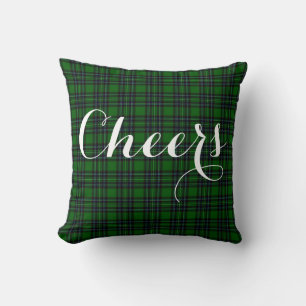 Coussin Plaid vert et noir