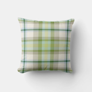 Coussin Plaid vert Mint