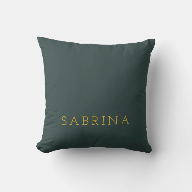 Coussin Plain Modern Minimalist Own Name Dusty Green (Recto)