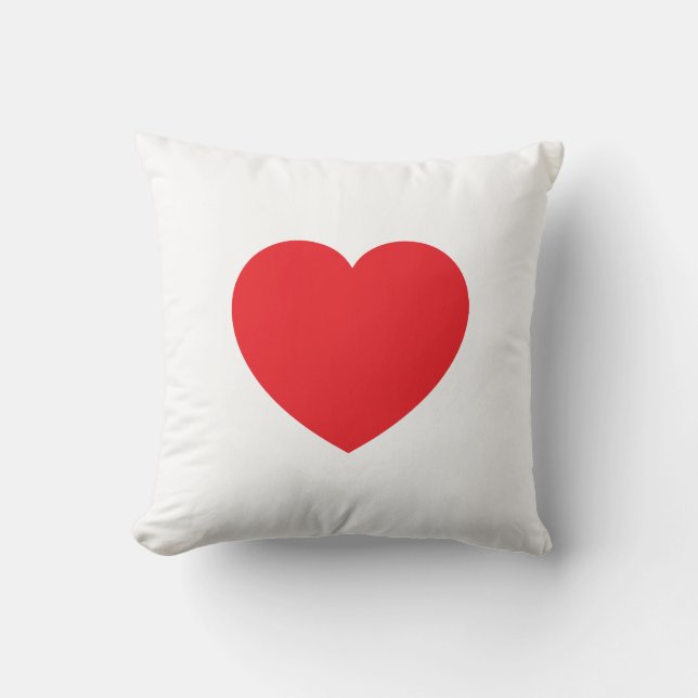 Coussin Plain Modern White Red Love Heart Graphic (Recto)