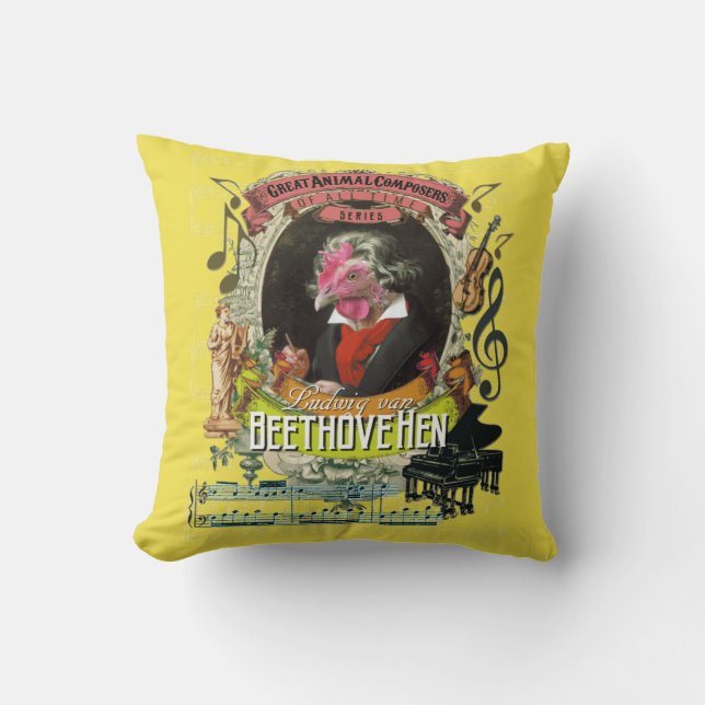 Coussin Plaisanterie animale drôle de Beethoven de (Recto)