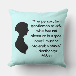 Coussin Plaisir dans un bon roman Jane Austen Citation