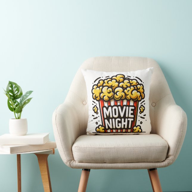 Coussin Plaisir de soirée cinéma Popcorn ludique (Chaise)