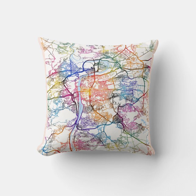 Coussin Plan de la ville de Prague en République tchèque (Recto)
